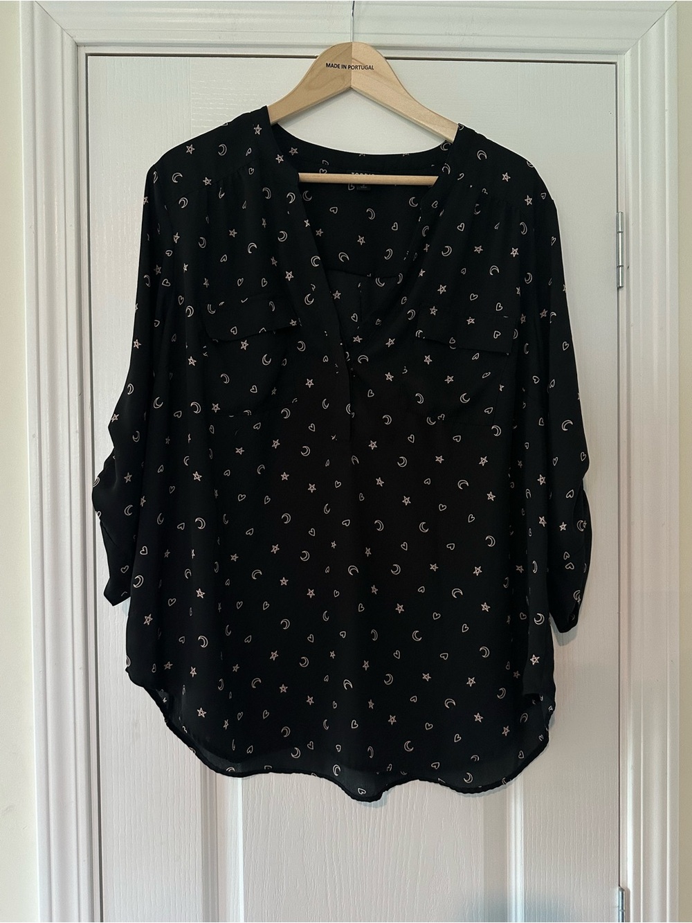 Torrid Sheer Star Heart Moon 3/4 Length Sleeve